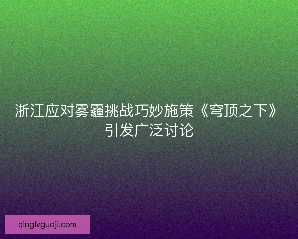 浙江应对雾霾挑战巧妙施策《穹顶之下》引发广泛讨论
